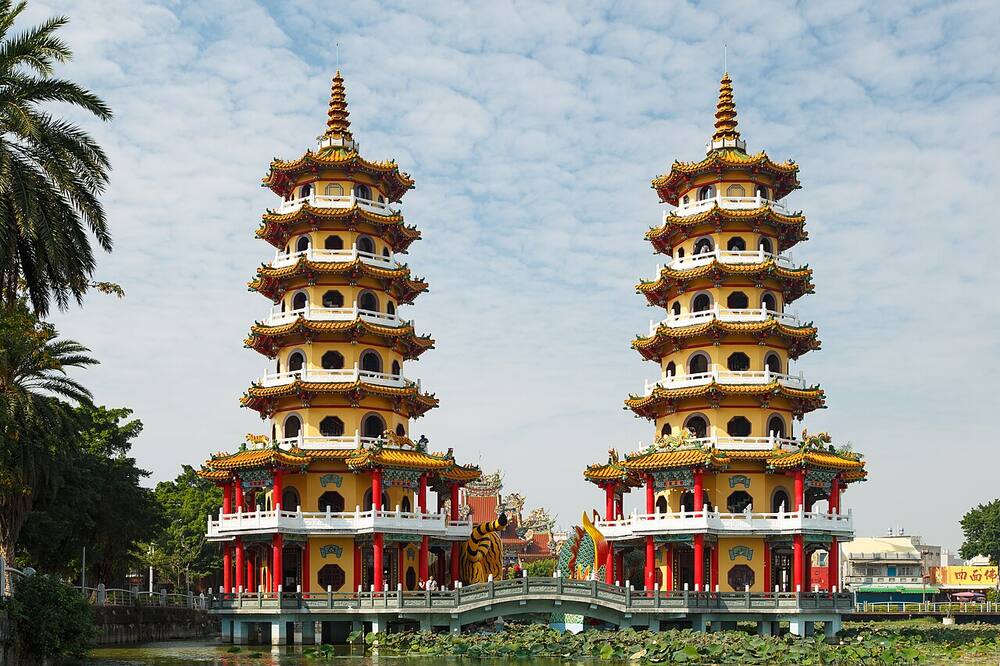 Dragon and Tiger Pagodas on Lotus Pond in Kaohsiung