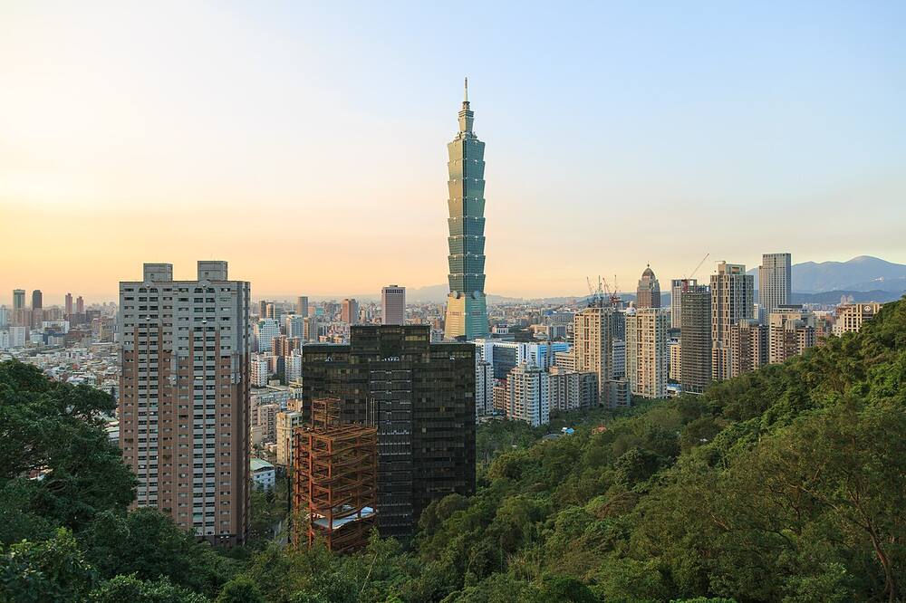 Taipei 101 tower against the sky